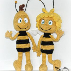 آموزش بافت عروسک نیک و نیکو زنبوره